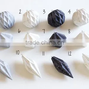 Concrete or Cement Homewares Ball or Onion Shaped Christmas Tree Ornaments thumbnail-1