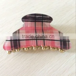 Whosale Hair Accessories 7CM Korean Acrylic Custom Print Hair Claw Clip For Women Hair Decorative thumbnail-1