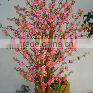 Fire Proof Artificial Mini Peach Blossom Tree Potted Plant for Festival Decoration Factory Direct LGH15-04 thumbnail-1