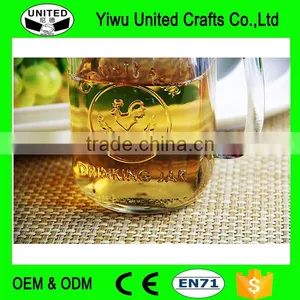 Handle Cock Glass Rooster Cup With Metal Lid, Drinking Glass Bottle With Handle thumbnail-2