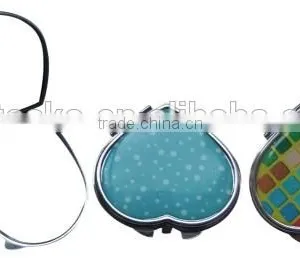 Metal Heart Shape Cosmetic Mirror Foldable Custom Logo Pocket Mirror thumbnail-2