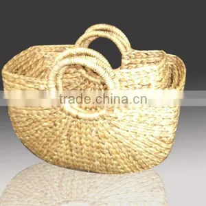 Furniture Water Hyacinth Basket Tray and Storage Basket thumbnail-1