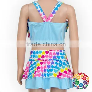 Baby 2 Piece Swimsuit Rainbow Heart Girls Bathing Suit thumbnail-4