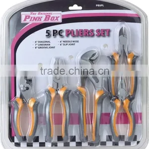 5PCS Pliers Set(6"diagonal Pliers/6"long Nose Pliers/8"water Pump Pliers/7"combination Pliers/6"slip Joint Pliers) thumbnail-1