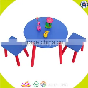 Wholesale Blue Wooden Table and 2 Chairs for Children,cheap Table and 2 Chairs,top Quality Wooden Table and 2 Chairs W08G137 thumbnail-5