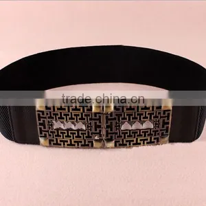 Wholesale Hollowed Pattern Alloy Buckle Elastic Women Lady Waist Belt thumbnail-3