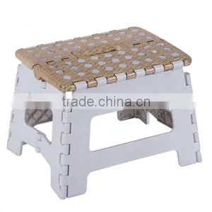High Quality Grain Patterns Portable Folding Stool With Water Printing /plastic Folding Stool thumbnail-1