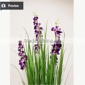 120 / 150 / 180 cm Nearly Nature Synthetic Grass Potted Onion Grass With Dendrobium Flowers Artificial Pots Plant for Decoration thumbnail-2