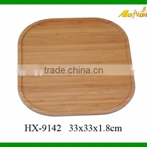 Custom Square Personalized Modern Bamboo Wood Fruit Serving Tray thumbnail-1