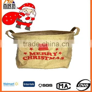 Christmas Fashion Tote Bag Made by Jute Fabric Recycling thumbnail-4