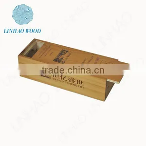 Customized Solid Cheap Pine Wooden Wine Gift Box for Sale thumbnail-3