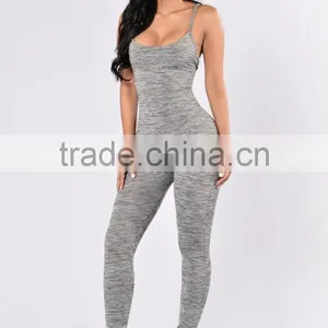 Blank Catsuit Latex Sexy Scoop Neck Criss Cross Back Skinny Leg Sexy Romper Women thumbnail-2