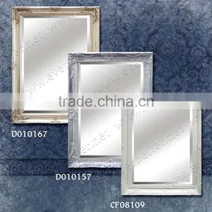 Shabby White Luxury Handmade Wooden Framed Beveled Glass Mirror thumbnail-1