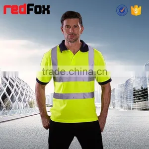 Jersey T-shirt With Collar Colored Reflective Safety T-shirt for Running Top Quality Safety T-shirt thumbnail-5