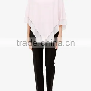 Pure Cashmere Knitted Girls Poncho Sweater With Silk Fringe thumbnail-2
