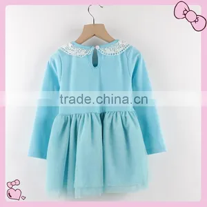 Hot Sale Little Girls Dress Suits Flower Girl Dresses Royal Blue Kids Frocks Designs thumbnail-4