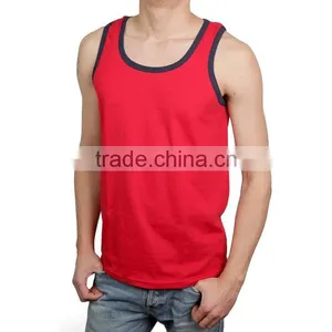 Latest Design Fashion Gym Wholesale 100 Cotton Blank Mens Tank Top thumbnail-4