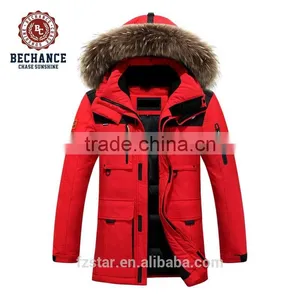 Men's Fashion Winter Long Thick Fur Hooded Down Jacket Men Wholesale Clothing thumbnail-1
