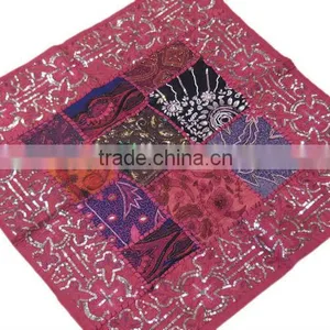 Pink Euro Sham 24in Floor Decorative Moti Indian Designer Home Fashion Pillow thumbnail-1
