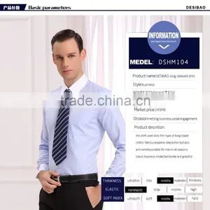 Men's Business Slim Fit Long Sleeve Shirt of Good Quality (DSHM104) thumbnail-3
