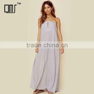 OEM Strapless Maxi Shift Dress With Keyhole One Fits All Plus Size Dresses thumbnail-1