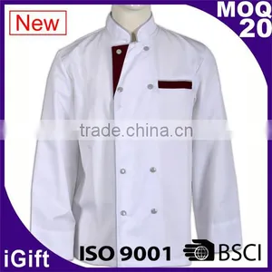 WRAP Audited Factories Restaurant Staff Uniforms Fitted Executive Chef Coats for Men thumbnail-1