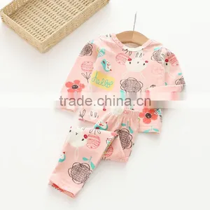 Autumn New Style Animal and Flower Printing Cotton Soft Girl Pajamas thumbnail-4