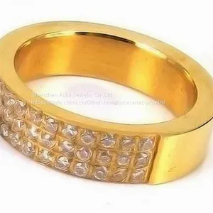 18K Gold High Polished Stainless Steel Ring For Marriage Ring thumbnail-1