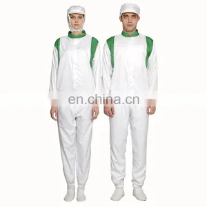 White Unisex 100%Polyester Food Processing Uniform for Food Factory thumbnail-1
