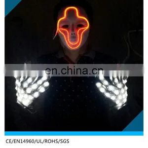 New Halloween Masquerade Party el Wire Mask With Led Gloves thumbnail-1