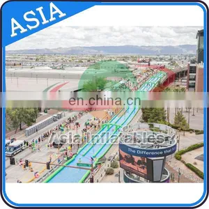 Slip N Dip Double Lane Inflatable Water Slide / Inflatable Slide City, Make Inflatable Slide Slippery thumbnail-2
