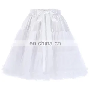 Belle Poque Luxury 3-Layers Soft Tulle Netting Red Crinoline Petticoat Underskirt for Retro Vintage Dresses BP000226-2 thumbnail-1