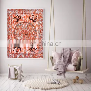 Indian Latest Batik Om Mandala Tapestry Bohemian Poster Wall Decor Hanging thumbnail-1