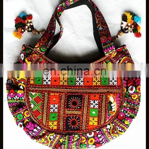 Bohemian Style Rajasthani Unique Designer Big Gypsy Banjara Tote Style & Side Cloth Heavy Jaquard Latest Shoulder Bag thumbnail-1