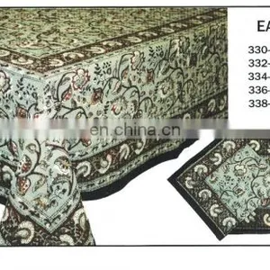 HAND BLOCK PRINTED TABLE CLOTH MAT & NAPKIN thumbnail-1