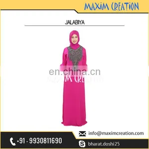 Women Fancy Maxi Caftan Abaya Jalabiya Jilbab Silver Beads Embroidery Dress thumbnail-1