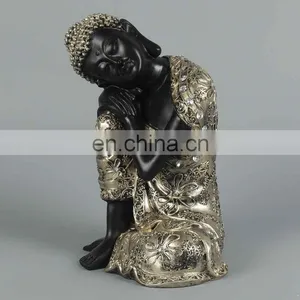 Polyresin Thai Buddha Head With Gold Effect thumbnail-1