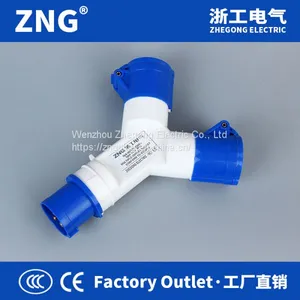 Industrial Plug and Socket 2-way Spilt 16A3P, 220V Y-type Male Female Industrial Plug and Socket thumbnail-1