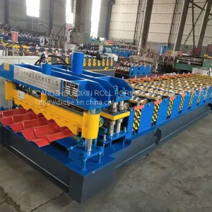 DIXIN Automatic High Speed Guide Post Cutting Glazed Tile Roof Sheet Tile Making Roll Forming Machine Price thumbnail-3