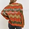 D-6001 Ladies Knitting Sweater [Latest Style Long Sleeve Round Neck Hollow Out Sweater Pullover] thumbnail-3