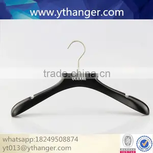 CY-664 Top Material Wooden Clothes Hanger Black Wooden Suit Hanger With Trousers Bar thumbnail-1