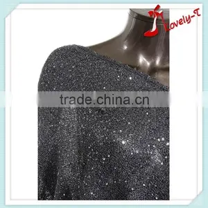 Latest Design Pull Over Crew Neck Fashion Sequined Women Poncho ,wholesale Ladies Poncho Sweater thumbnail-3