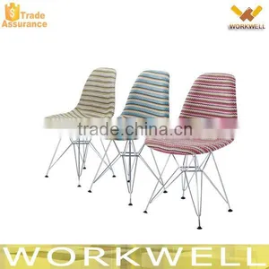 WorkWell Multicolor Chair Fabric Dining Room Furniture Chrome Legs Chair Kw-P36 thumbnail-1