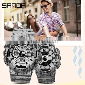 Sanda 799G 292L New Young Digital Wrist Watches for Girls Boys LED Water Resistant Luminous Sport Functional Sanda Watches thumbnail-2