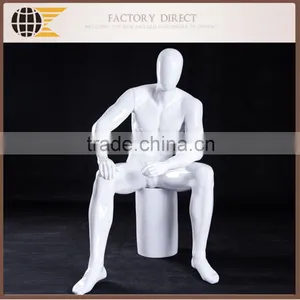 Faceless Male Sitting Mannequin GZM-04EGW thumbnail-1