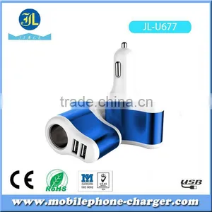 Promotional Customized USB Car Charger Cheap Wholesale Colorful Dual USB Car Charger for Cell Phone thumbnail-1