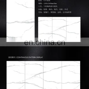 120x240mm Foshan Factory Big Size White Sintered Stone Italian Slab Marble Tile thumbnail-3