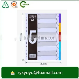 Office/school Statioanry a4 Size pp Plastic Colorful Index Card Divider With Tabs thumbnail-5