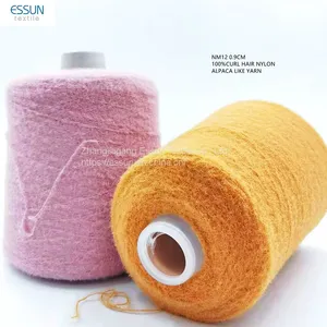 Imitated Alpaca Feather Yarn 100% Nylon Nm10.5/1 0.9CM Length Curly Hair for Knitting Cardigans thumbnail-1