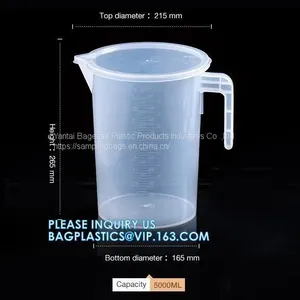 Factory Custom Logo Lab Graduated Plastic Measuring Cup/Jug With Handle, Laboratory Good Price 500ml 1000ml Plastic Measuring thumbnail-2